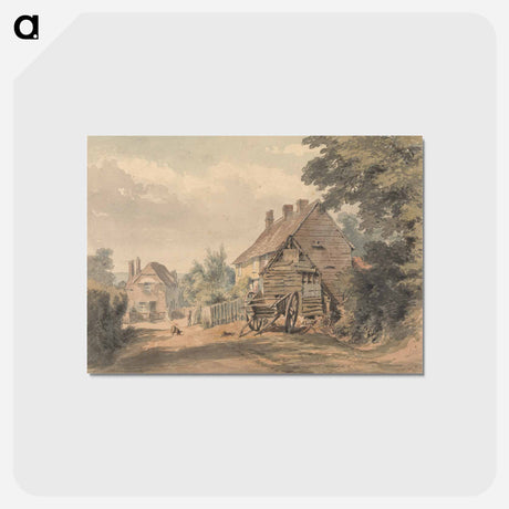 アートポストカード-A Street in a Country Village - ウィリアム ヘンリー ハント Postcard.