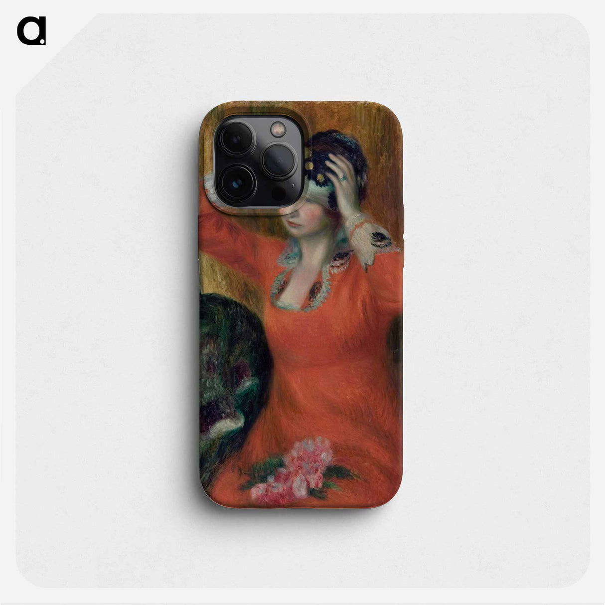 Girl in Red Dress Pinning on Hat - ウィリアム ジェームス グラッケンズ Phone Case.