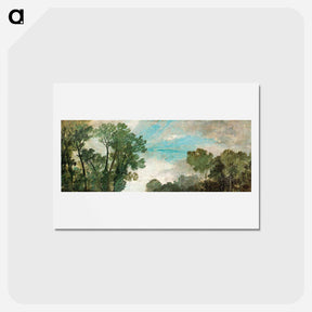 アートポストカード-Tree Tops and Sky, Guildford Castle - ウィリアム ターナー Postcard.