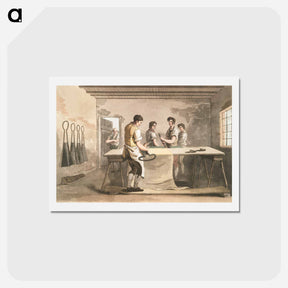 アートポストカード-Illustration of the cloth dresser from The Costume of Yorkshire - 19世紀のヨークシャー Postcard.