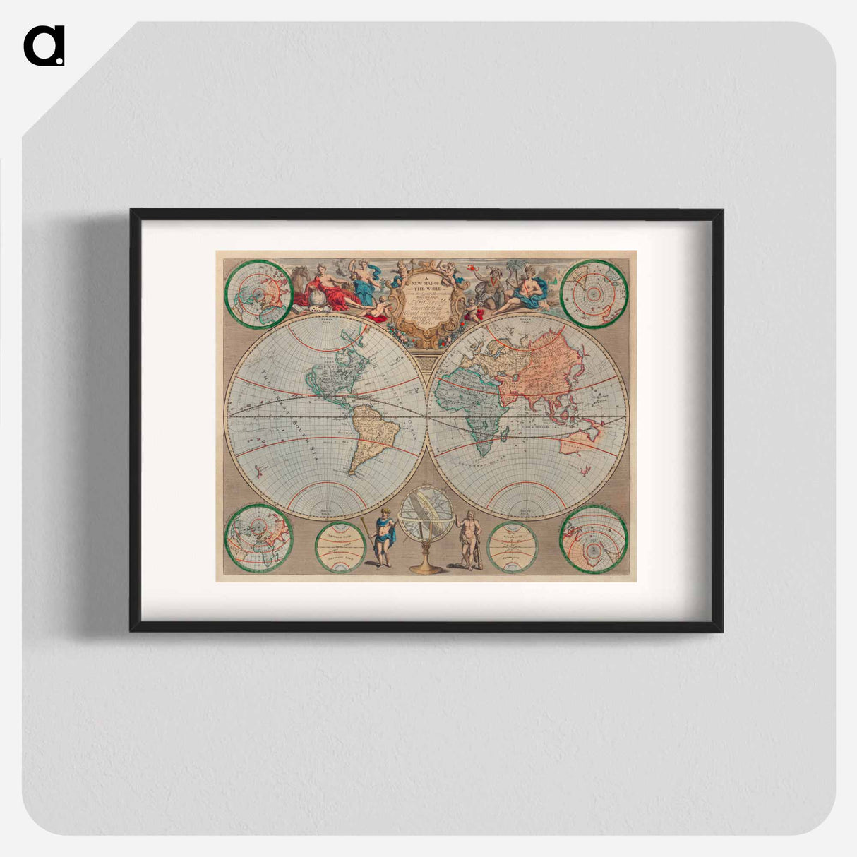 A new map of the world - アンティーク地図 Poster.