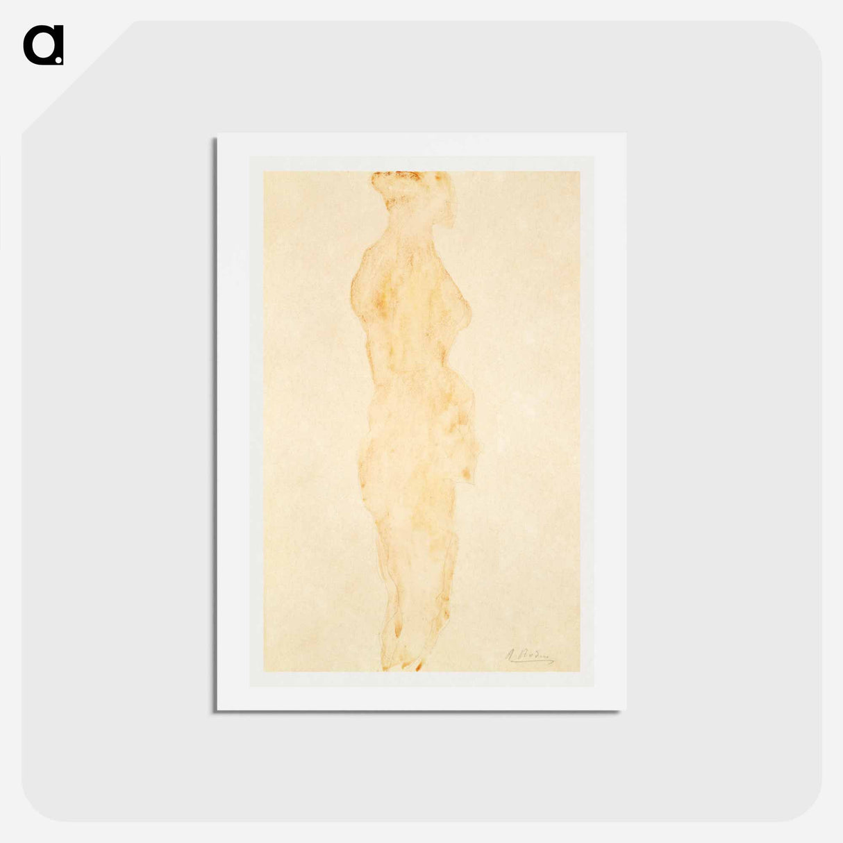 Nude Standing, Side View - オーギュスト ロダン Postcard.