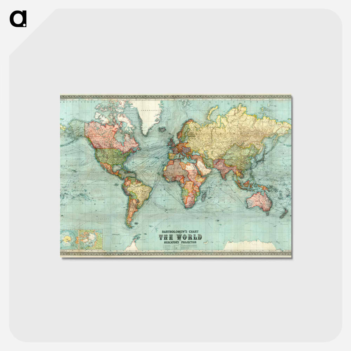 アートポストカード-Bartholomew's World Chart
 - ボストン公共図書館 Postcard.