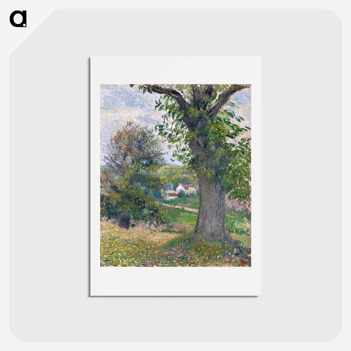 アートポストカード-Chestnut trees in Osny - カミーユ ピサロ Postcard.
