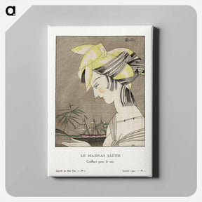 アートパネル-Le madras jaune, coiffure pour le soir
 - シャルル マルタン Canvas.