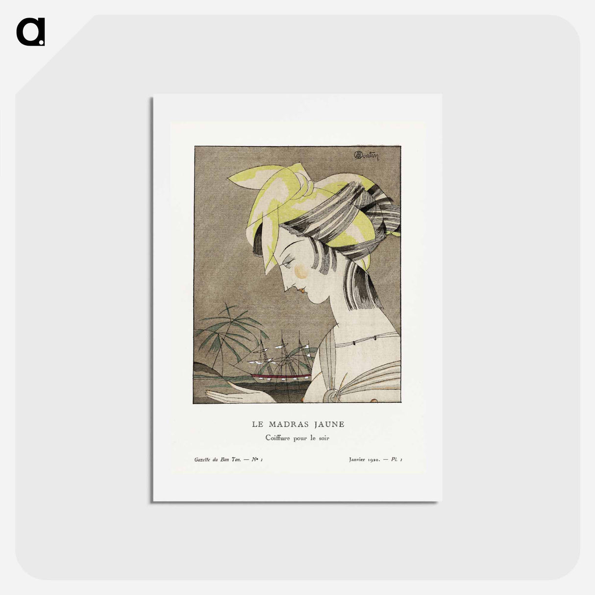 アートポストカード-Le madras jaune, coiffure pour le soir
 - シャルル マルタン Postcard.
