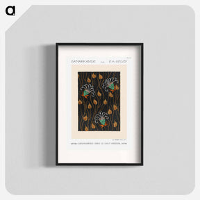 アートポスター-Art Deco Flower pattern pochoir print in oriental style - E.A.セギー Poster.
