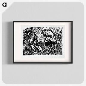 アートポスター-Couple quarreling in the rain - エルンスト ハインリヒ バルラッハ Poster.