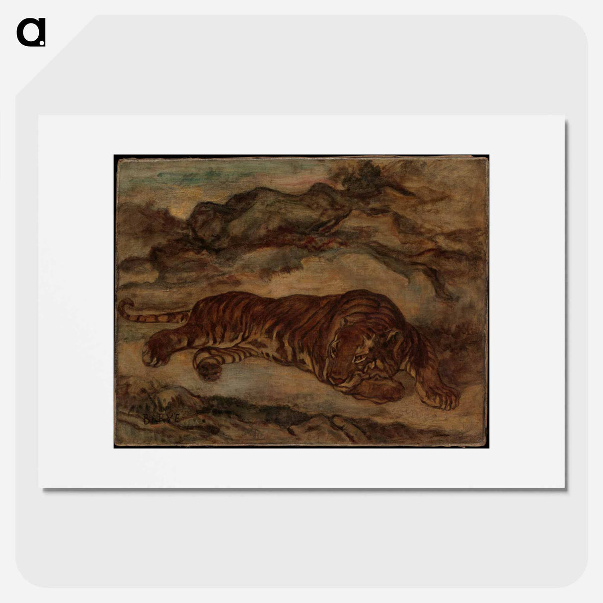 Tiger in Repose - ウジェーヌ ドラクロワ Poster.