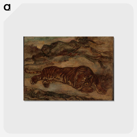 アートポストカード-ブラウン - ウジェーヌ ドラクロワ Postcard.