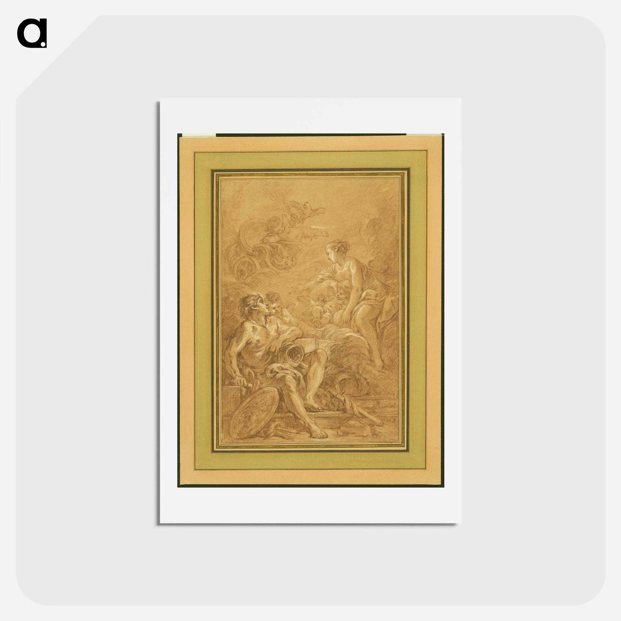 アートポストカード-Venus Commanding Vulcan to Make Arms for Aeneas - フランソワ ブーシェ Postcard.