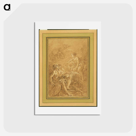 アートポストカード-Venus Commanding Vulcan to Make Arms for Aeneas - フランソワ ブーシェ Postcard.
