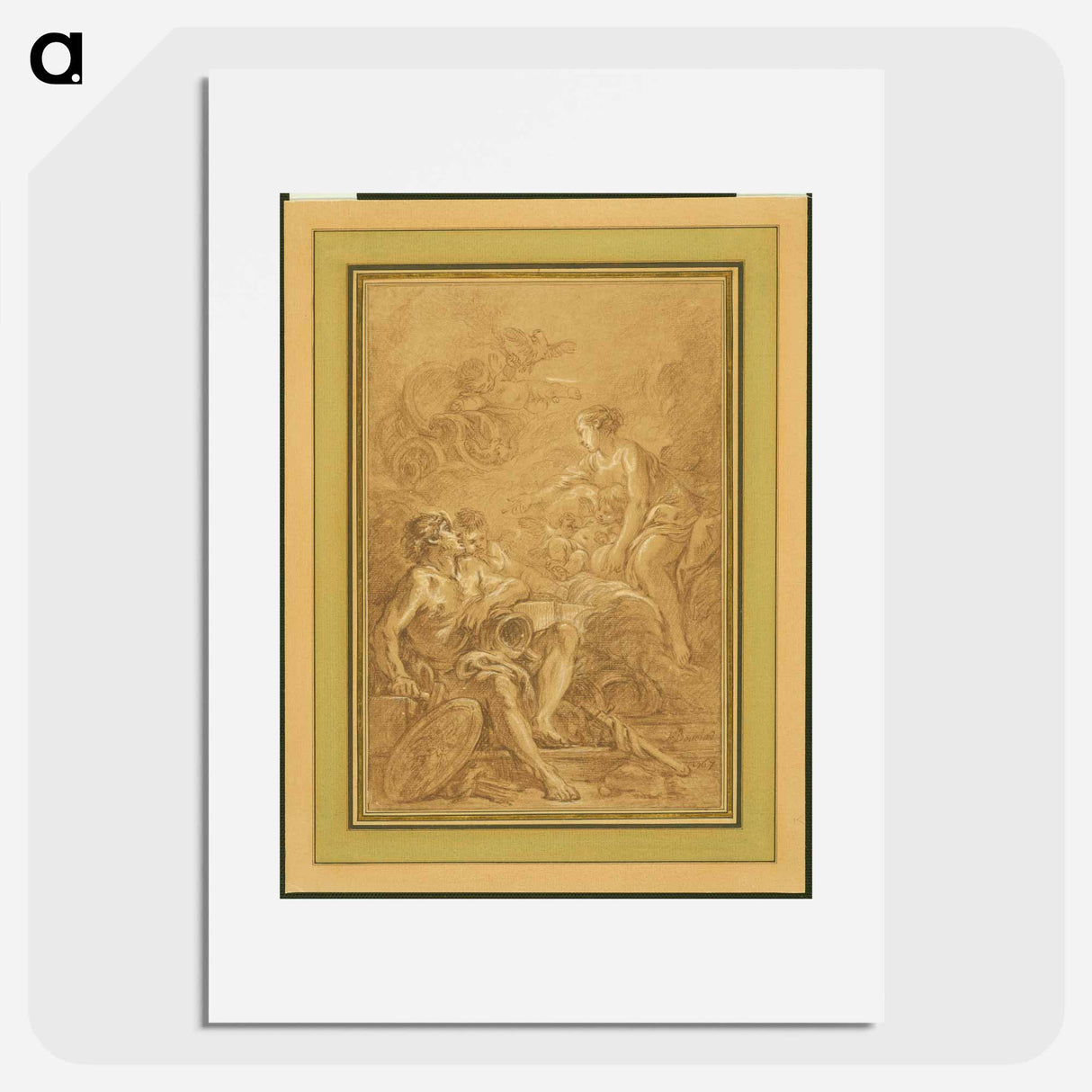 Venus Commanding Vulcan to Make Arms for Aeneas - フランソワ ブーシェ Poster.