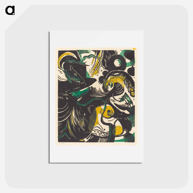 アートポストカード-Genesis II (Schopfungsgeschichte II) - フランツ マルク Postcard.