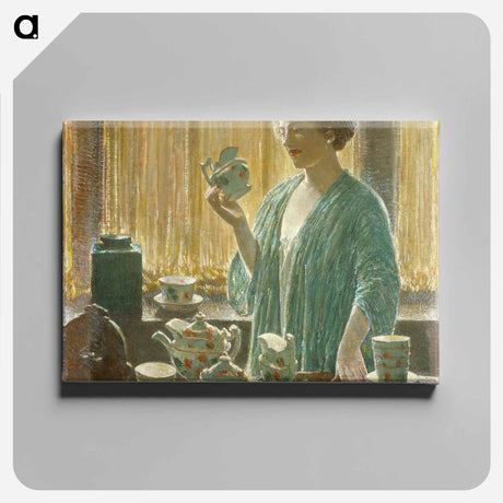 アートパネル-Strawberry Tea Set - フレデリック チャイルド ハッサム Canvas.
