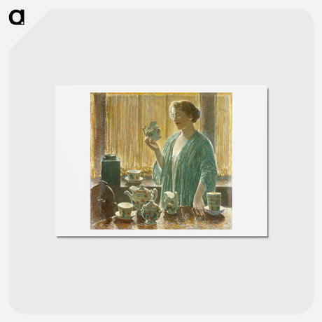 アートポストカード-Strawberry Tea Set - フレデリック チャイルド ハッサム Postcard.