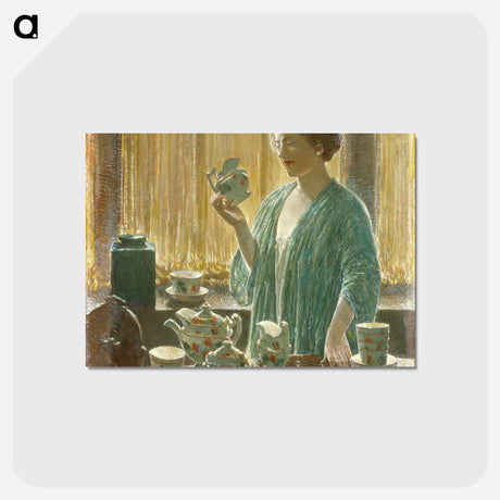アートポストカード-Strawberry Tea Set - フレデリック チャイルド ハッサム Postcard.