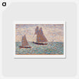 アートポストカード-Two Sailboats at Grandcamp - ジョルジュ スーラ Postcard.