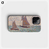 Two Sailboats at Grandcamp - Georges Seurat Phone Case.