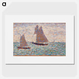 Two Sailboats at Grandcamp - Georges Seurat Poster.