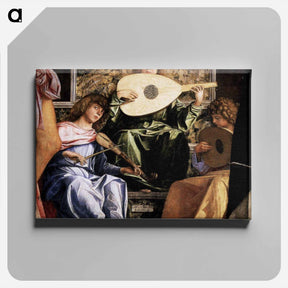 アートパネル-San Giobbe Altarpiece - detail of Music Making Angels - ジョヴァンニ ベッリーニ Canvas.