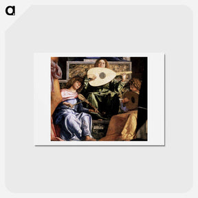 アートポストカード-San Giobbe Altarpiece - detail of Music Making Angels - ジョヴァンニ ベッリーニ Postcard.