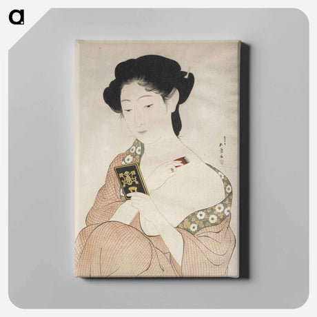 アートパネル-Woman Applying Powder
 - 橋口 五葉 Canvas.