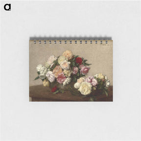 アートメモ帳-Roses in a Bowl and Dish - アンリ ファンタン ラトゥール Memo.