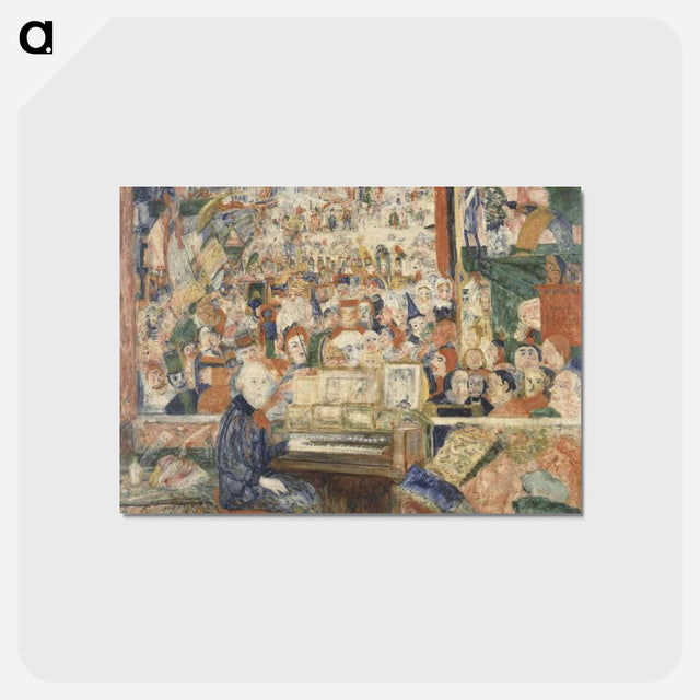 アートポストカード-Ensor at the Harmonium - ジェームズ アンソール Postcard.