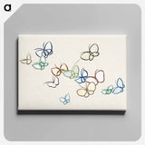 アートパネル-Japanese butterfly - 神坂 雪佳 Canvas.