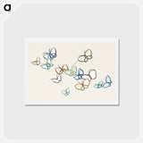 アートポストカード-Japanese butterfly - 神坂 雪佳 Postcard.