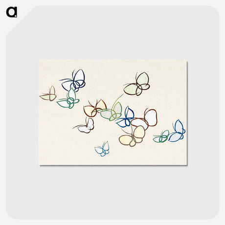 アートポストカード-Japanese butterfly - 神坂 雪佳 Postcard.