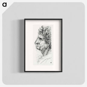 アートポスター-Head of a Man in Profile Facing to the Left - レオナルド ダ ヴィンチ Poster.