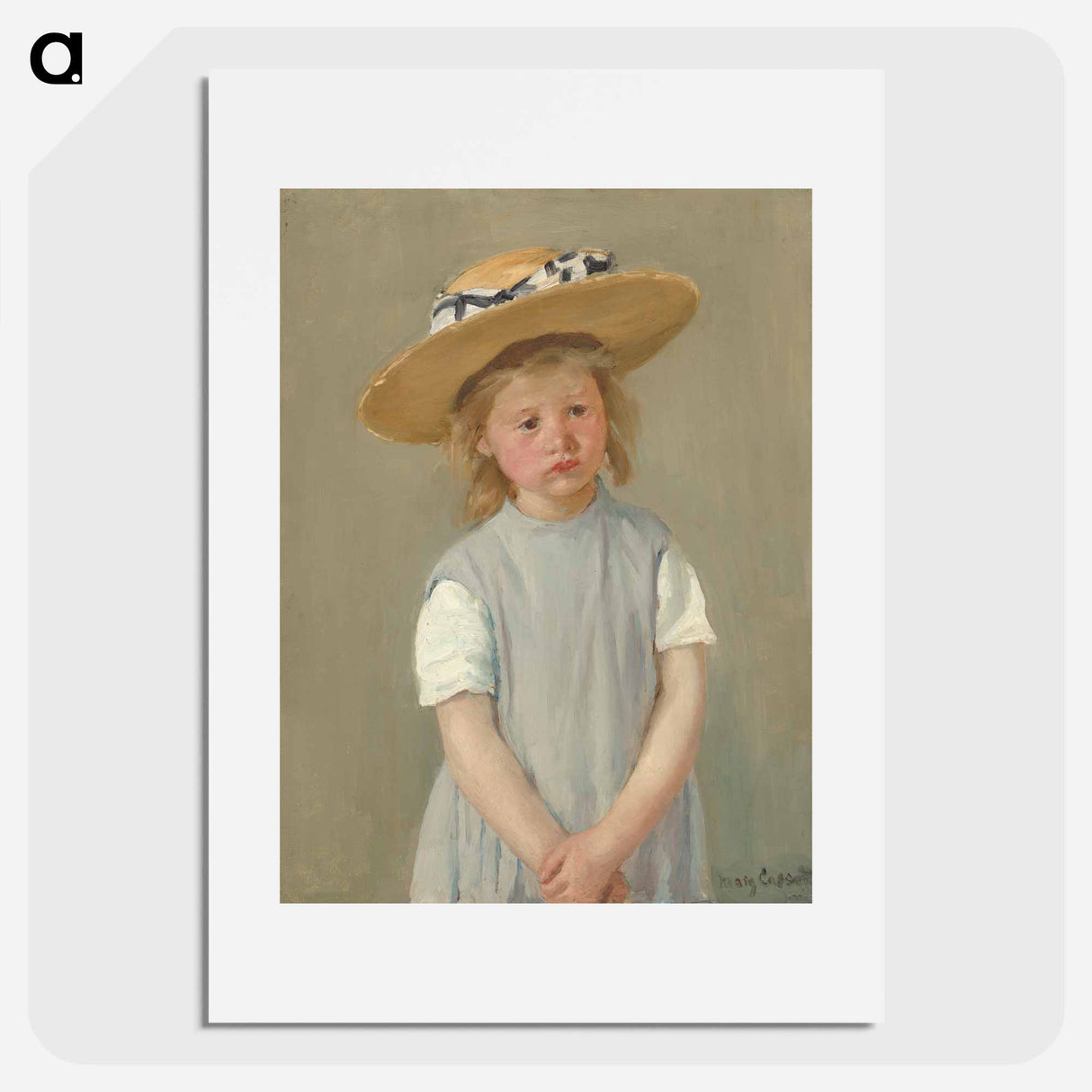 Child in a Straw Hat - メアリー カサット Poster.