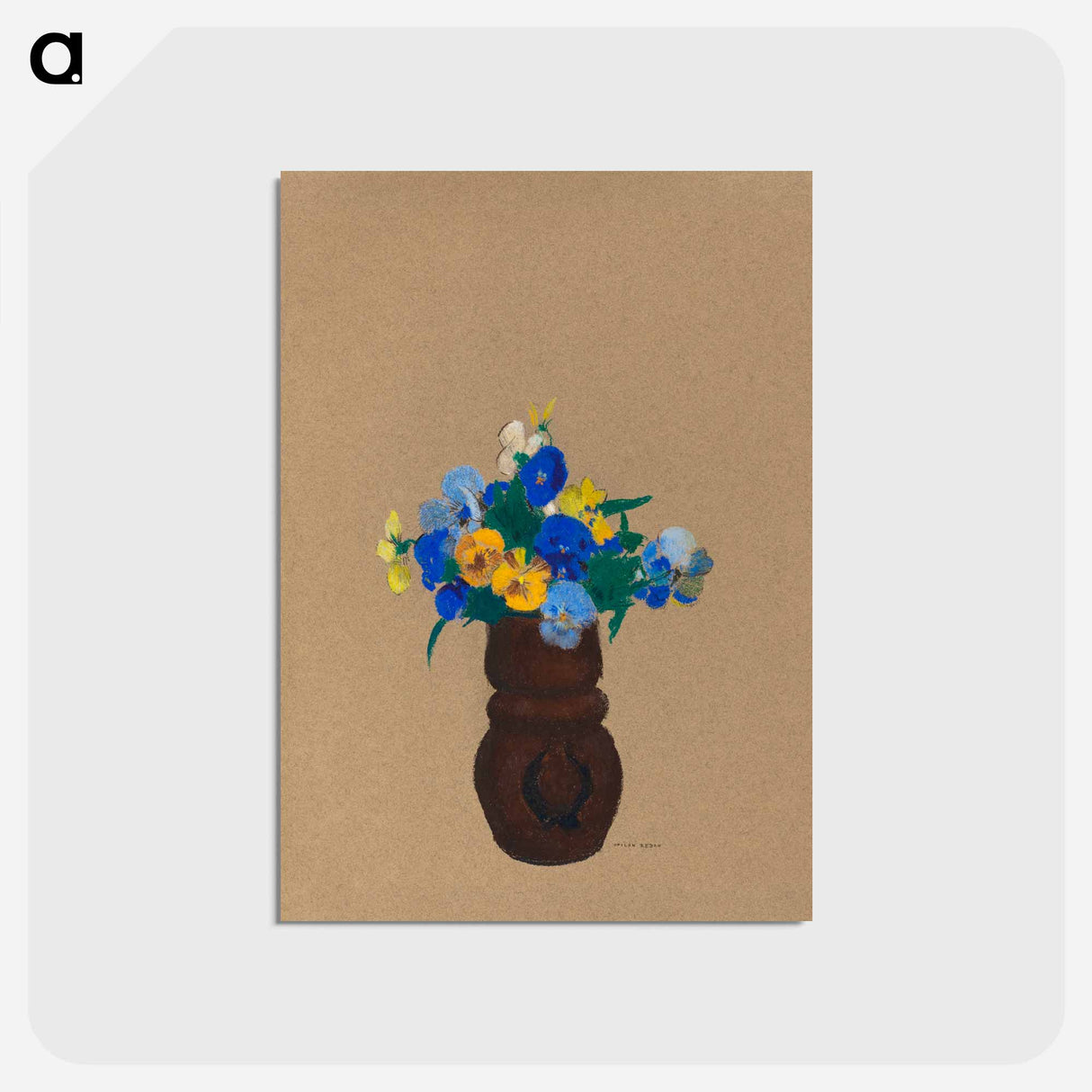 アートポストカード-Pansies - オディロン ルドン Postcard.