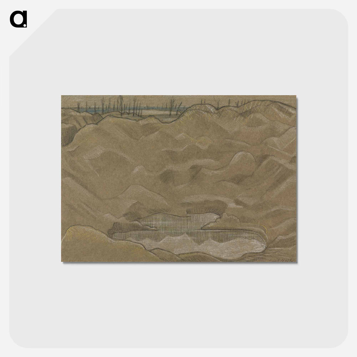 アートポストカード-A Shell Crater - ポール ナッシュ Postcard.