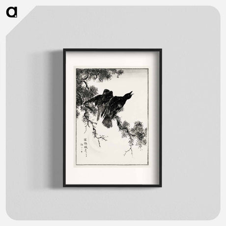 アートポスター-Eastern Rook and Cypress on New Moon
 - 鳥類図鑑 Poster.
