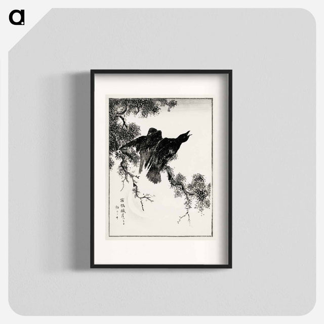 アートポスター-Eastern Rook and Cypress on New Moon
 - 鳥類図鑑 Poster.