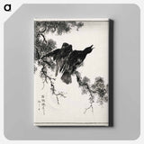 アートパネル-Eastern Rook and Cypress on New Moon
 - 鳥類図鑑 Canvas.