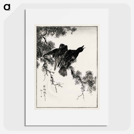 アートポスター-Eastern Rook and Cypress on New Moon
 - 鳥類図鑑 Poster.
