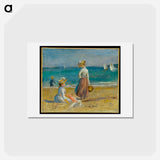 アートポストカード-Figures on the Beach - ピエール オーギュスト ルノワール Postcard.