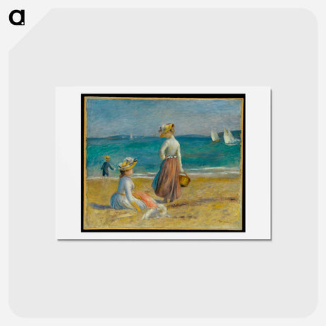 アートポストカード-Figures on the Beach - ピエール オーギュスト ルノワール Postcard.