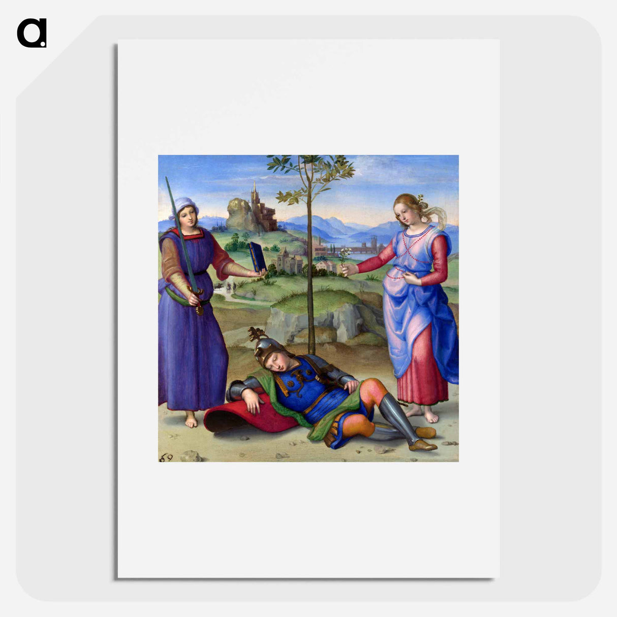 An Allegory (Vision of a Knight) - ラファエロ サンティ Poster.