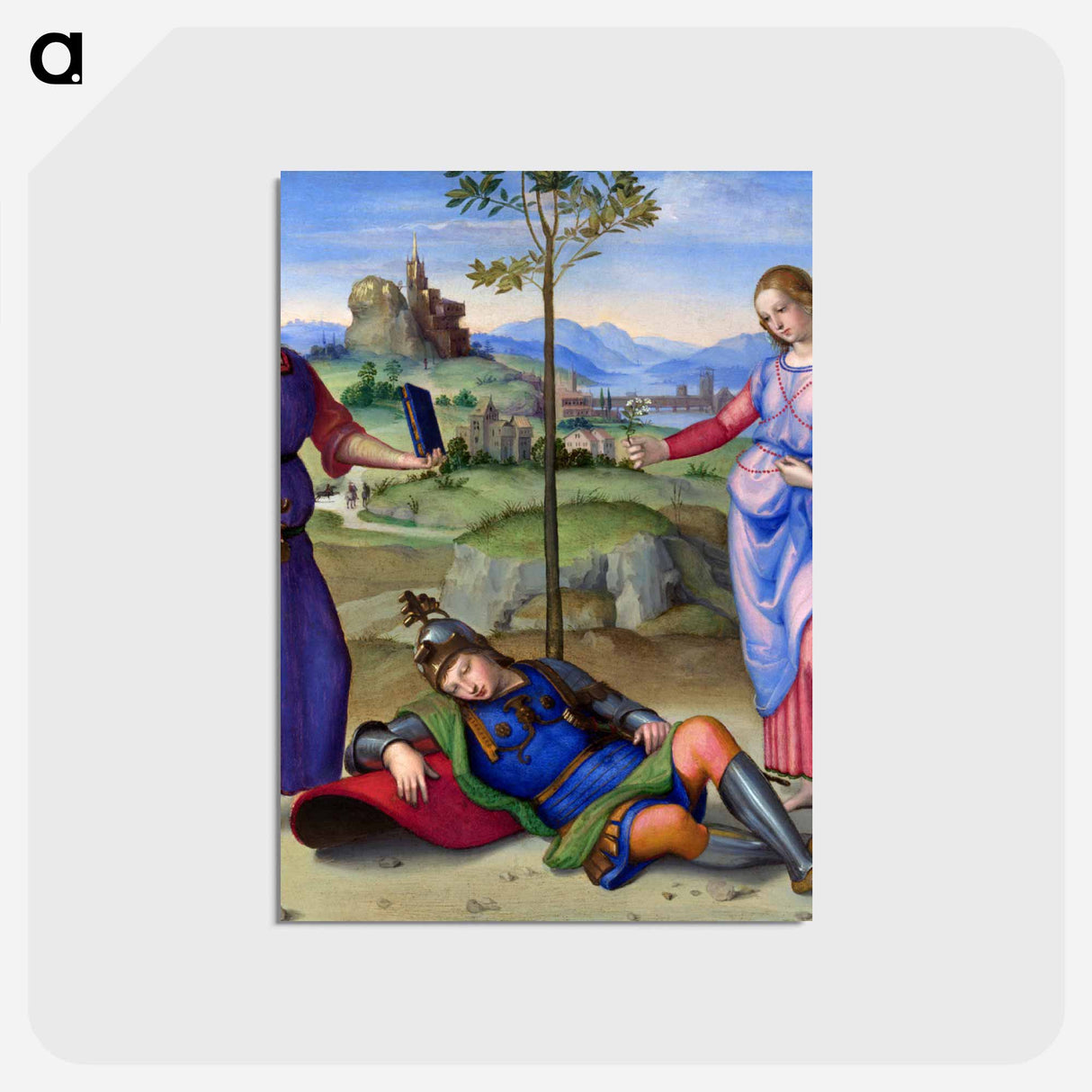 An Allegory (Vision of a Knight) - ラファエロ サンティ Postcard.