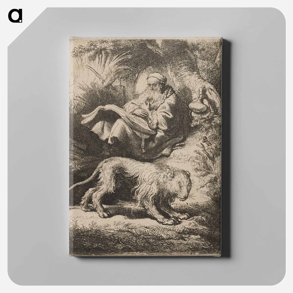 アートパネル-Saint Jerome Reading - レンブラント ファン レイン Canvas.