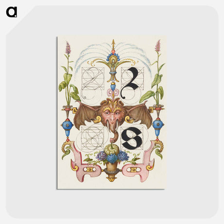 アートポストカード-Guide for Constructing the Letters r and s from Mira Calligraphiae Monumenta
 - 書道のお手本 Postcard.