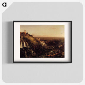 アートポスター-The Cascatelli, Tivoli, Looking Towards Rome (View of Rome from Tivoli) - トーマス コール Poster.