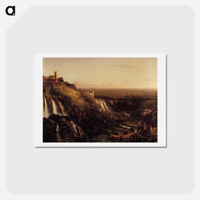 アートポストカード-The Cascatelli, Tivoli, Looking Towards Rome (View of Rome from Tivoli) - トーマス コール Postcard.