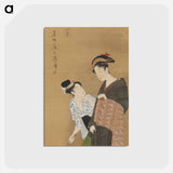 アートポストカード-Woman and Attendant
 - 歌川 豊国 Postcard.