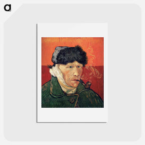 アートポストカード-Self-Portrait with Bandaged Ear and Pipe - フィンセント ファン ゴッホ Postcard.